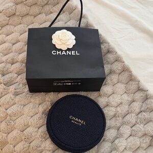 CHANEL Navy Round Cosmetic Case